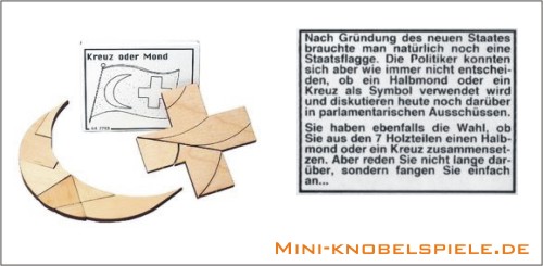 Holz Puzzle Kreuz oder Mond