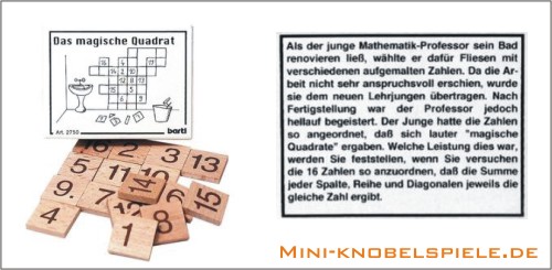 Mini Knobelspiel Das magische Quadrat