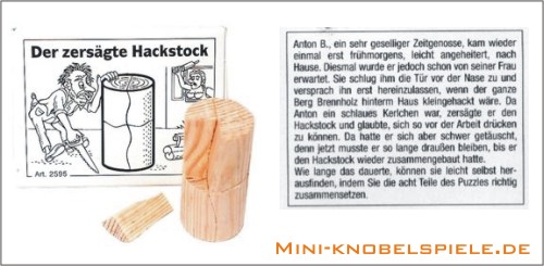 Mini Knobelspiel Der zersgte Hackstock